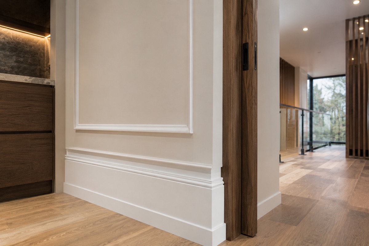 Refined interior finishing with custom millwork and trim